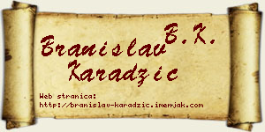 Branislav Karadžić vizit kartica